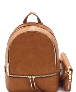 Multi-Compartment Medium Backpack Wallet Set LP1082W STONE